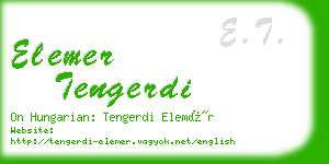 elemer tengerdi business card